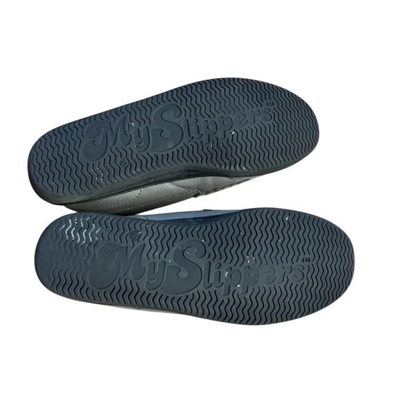My Slippers My Pillow Men's Gray Leather Slip-On Size 10 - Comfort - Picture 4 of 5